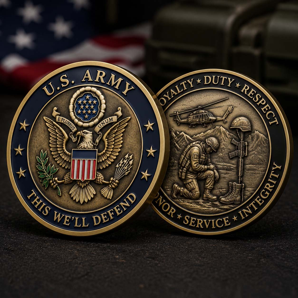 Custom Military Challenge Coins by Challenge Coin Works for military units, recognition awards, and ceremonies